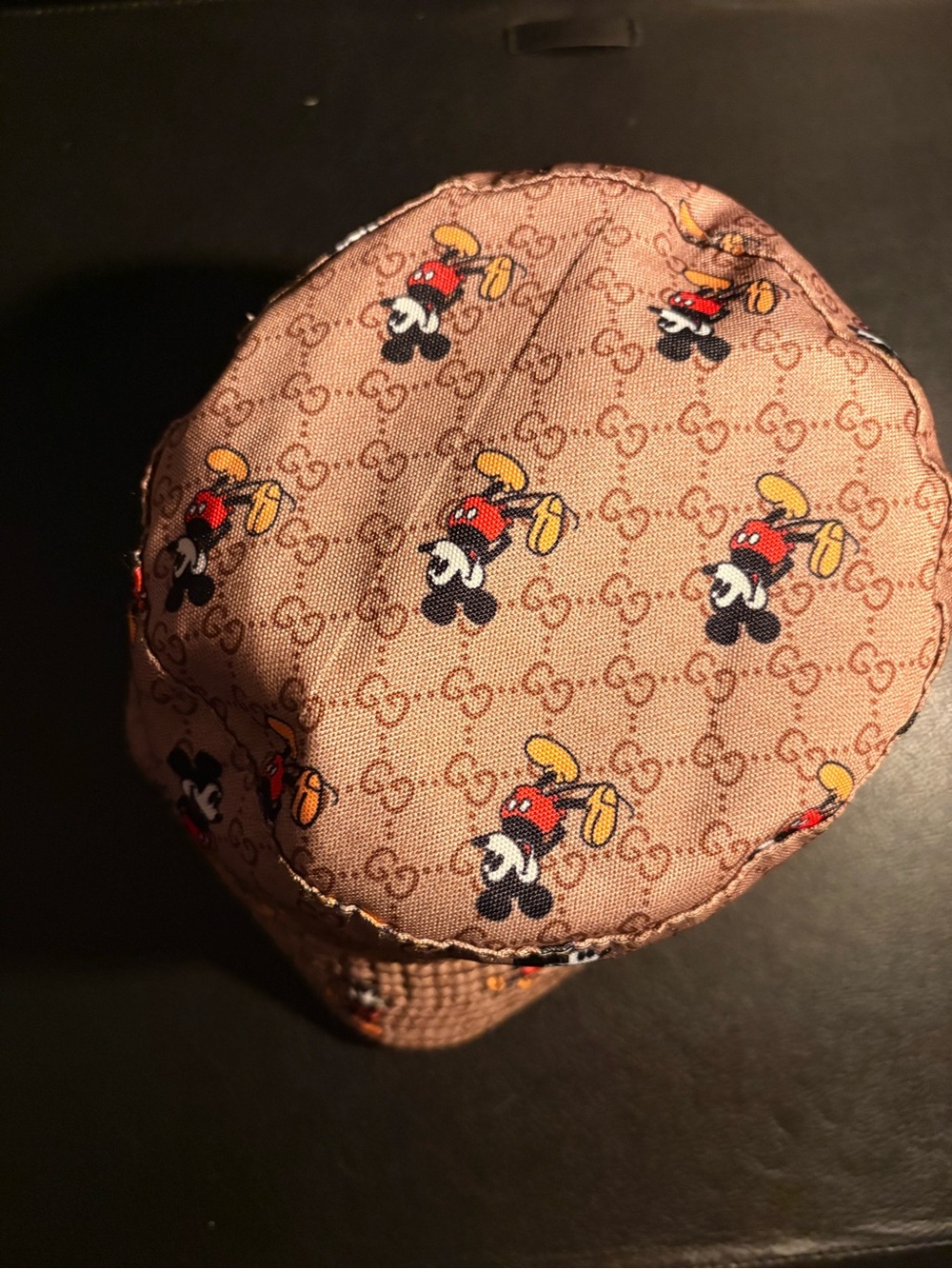 Gucci Beige Canvas Mickey Mouse Print Accessory Pouch